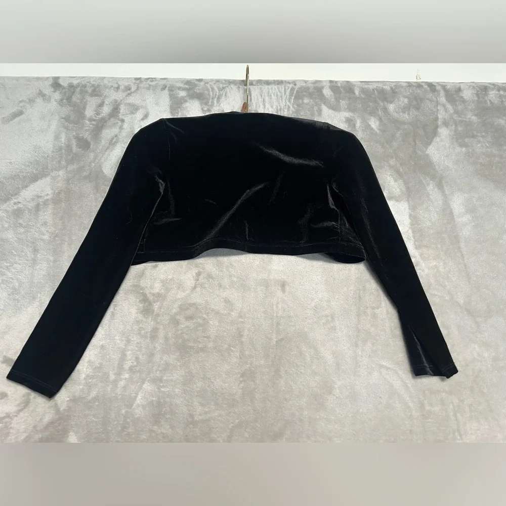 The Children’s Place Velvet Bolero Jacket Girls 7/8 Month Black